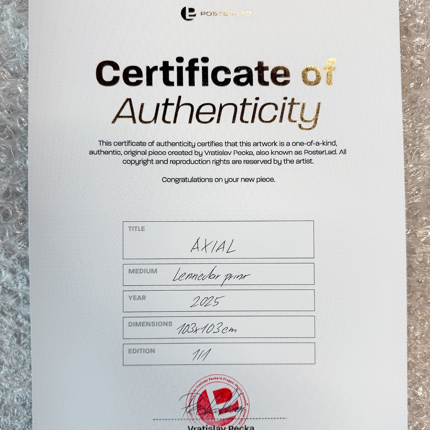 Axial – Edition of 1 – 100x100cm